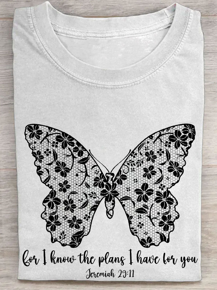 Women's For I Know the Plans I Have For You Butterfly T-Shirt