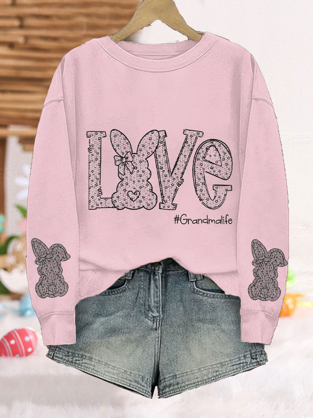 Women's Easter Bunny Love Printed Sweatshirt