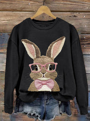 Women's Cute Bunny Happy Easter Casual Sweatshirt