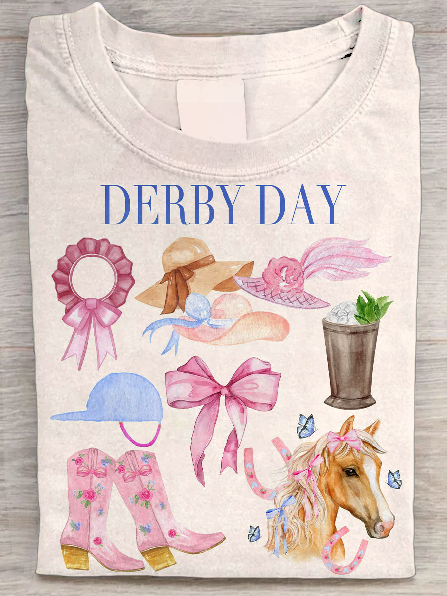 Women's Derby Horse Print T-Shirt