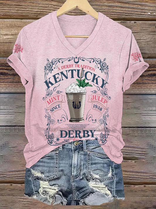 Women's Kentucky Derby V-Neck T-Shirt