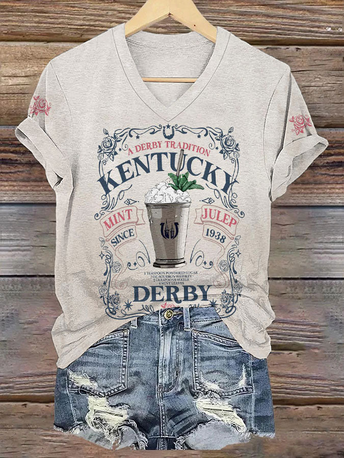 Women's Kentucky Derby V-Neck T-Shirt