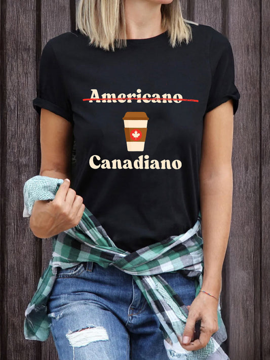 Women's Canadiano Print Crew Neck T-Shirt