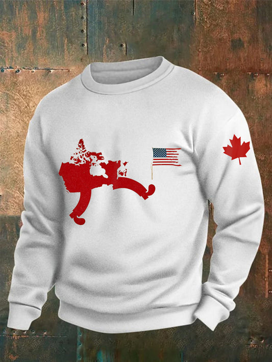 Men's Don't Mess With Canada Printed Long Sleeve Sweatshirt