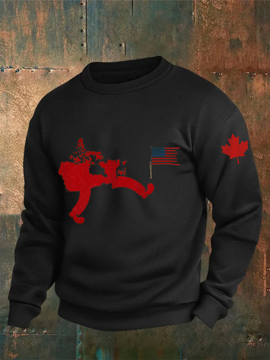 Men's Don't Mess With Canada Printed Long Sleeve Sweatshirt