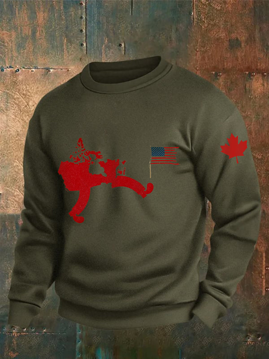 Men's Don't Mess With Canada Printed Long Sleeve Sweatshirt