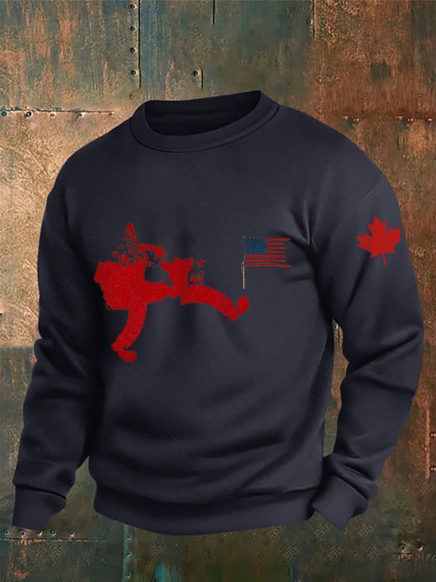 Men's Don't Mess With Canada Printed Long Sleeve Sweatshirt