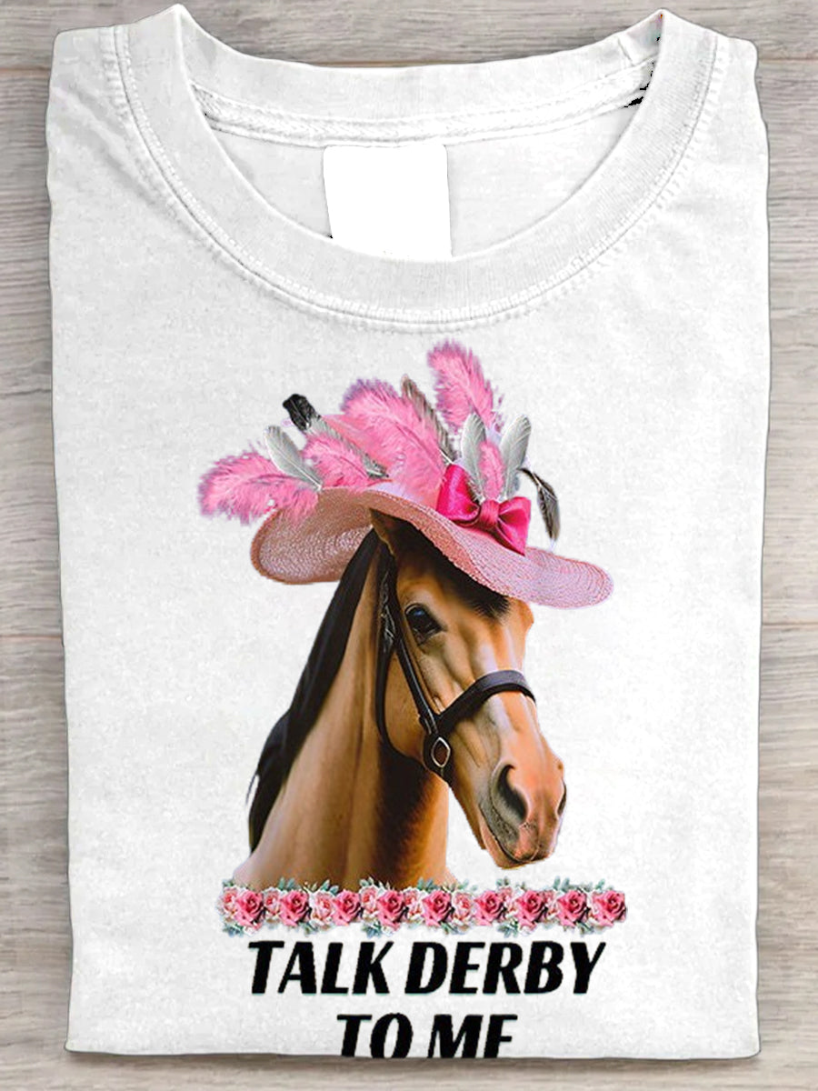 Women's Derby Horse Print T-Shirt