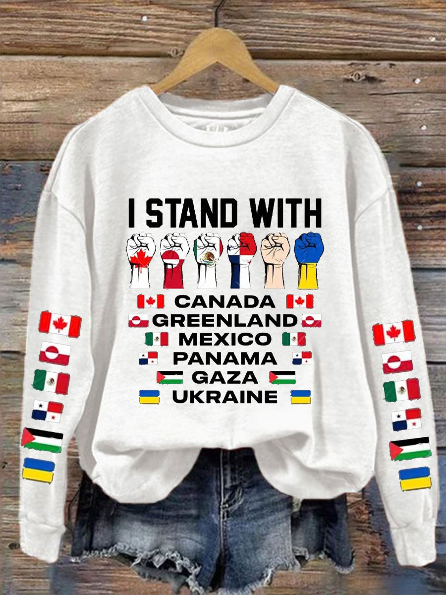 Women's I Stand With Canada Printed Sweatshirt