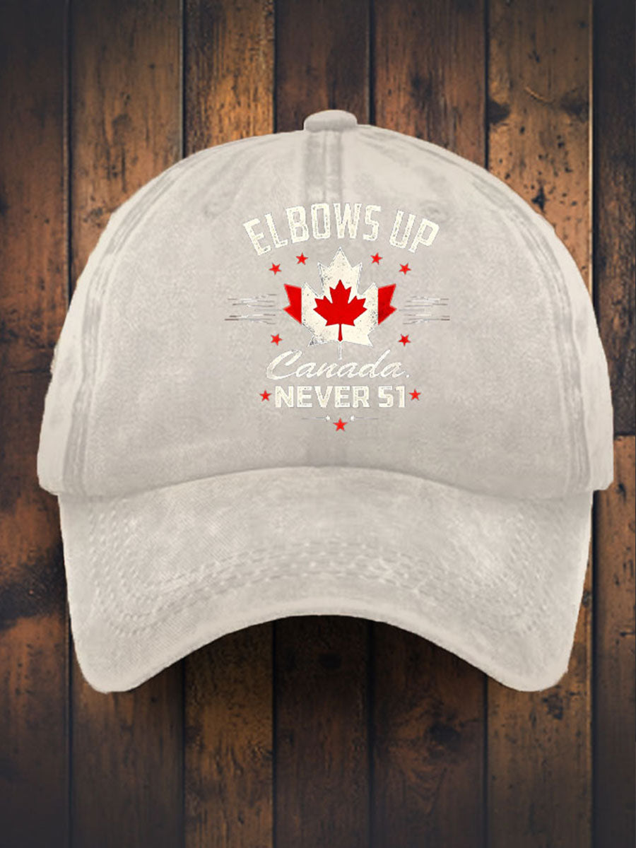 Unisex Elbows Up Never 51 Canada Flag Hat