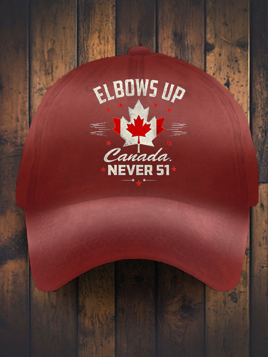 Unisex Elbows Up Never 51 Canada Flag Hat