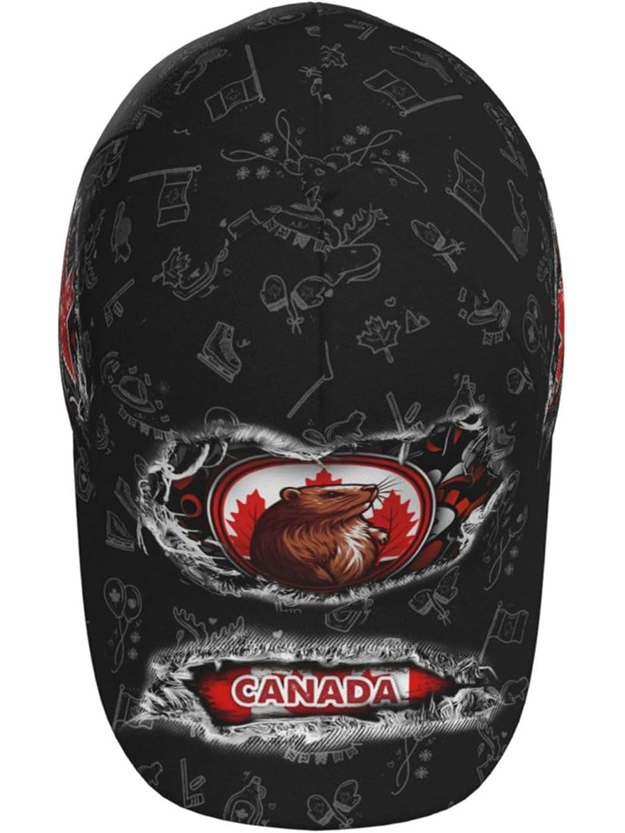 Unisex Beaver Maple Leaf Canada Flag Hat