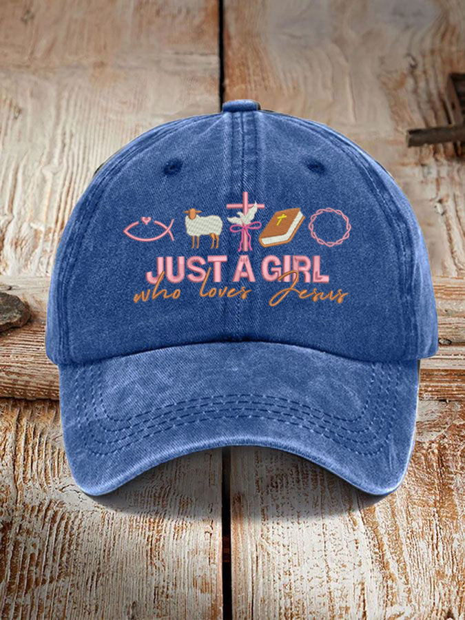 Unisex Just A Girl Who Loves Jesus Print Hat