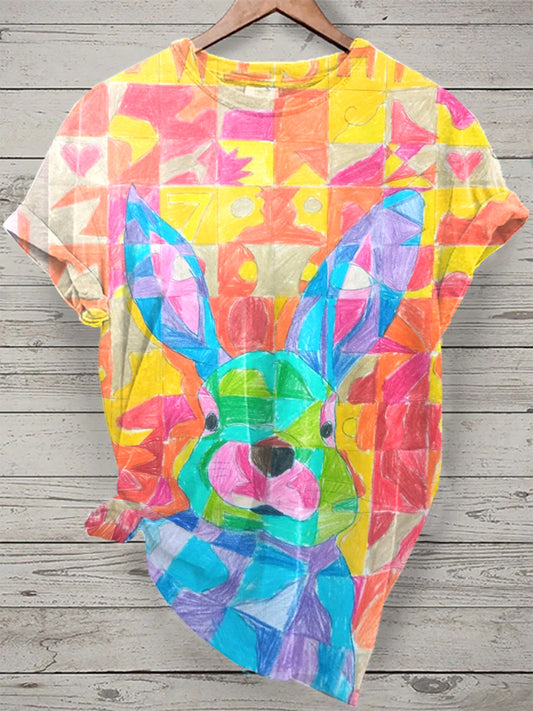 Women's Easter Bunny Print T-Shirt