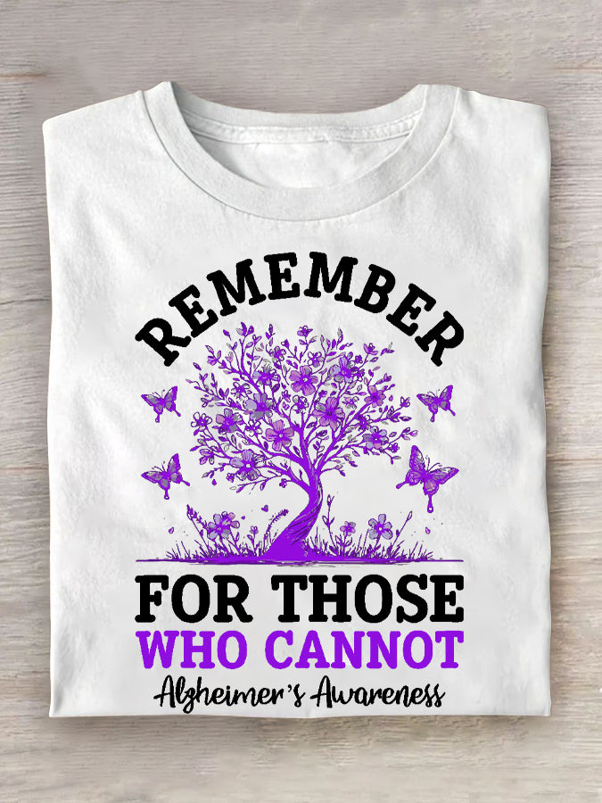 Women's Remember For Those Who Cannot Alzheimer's Awareness Support Tee