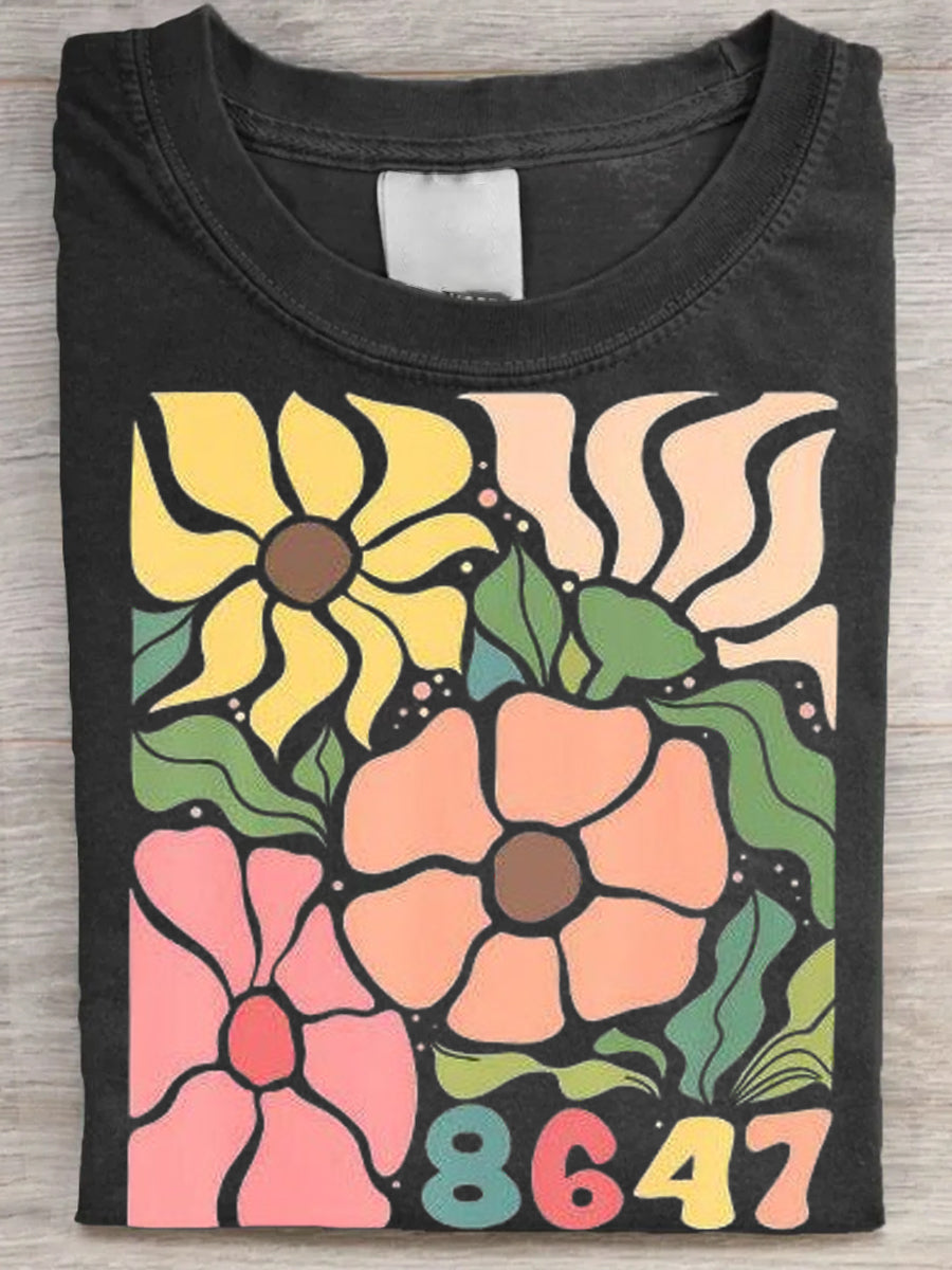 Women's 8647 floral print T-shirt