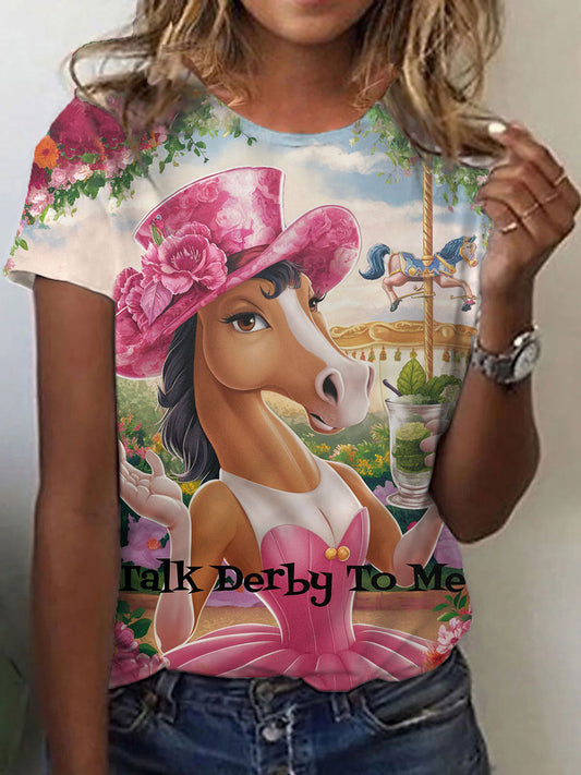 Women's Talk Derby To Me Printed T-Shirt