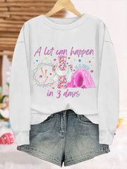 Women's Easter Faith A Lot Can Happen In 3 Days Printed Sweatshirt