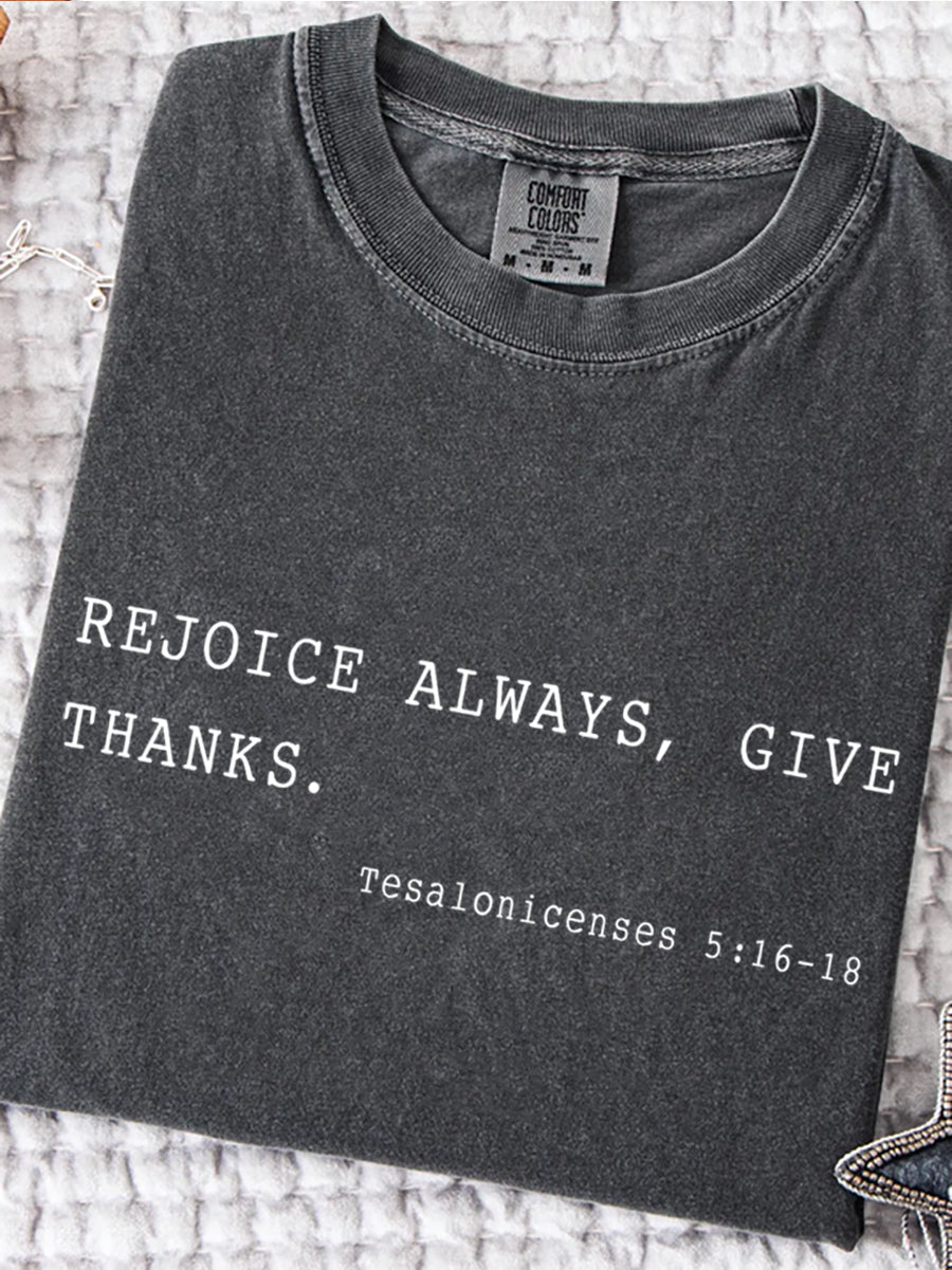 Women's Rejoice Always Print Casual T-Shirt