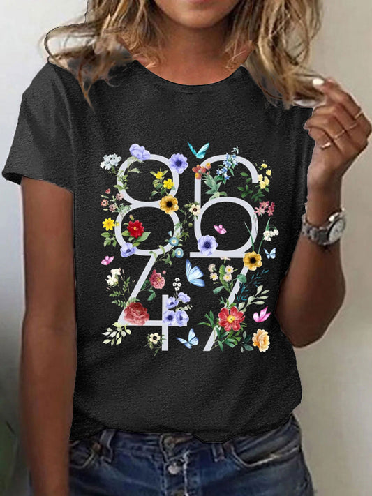 Women's 8647 floral print T-shirt