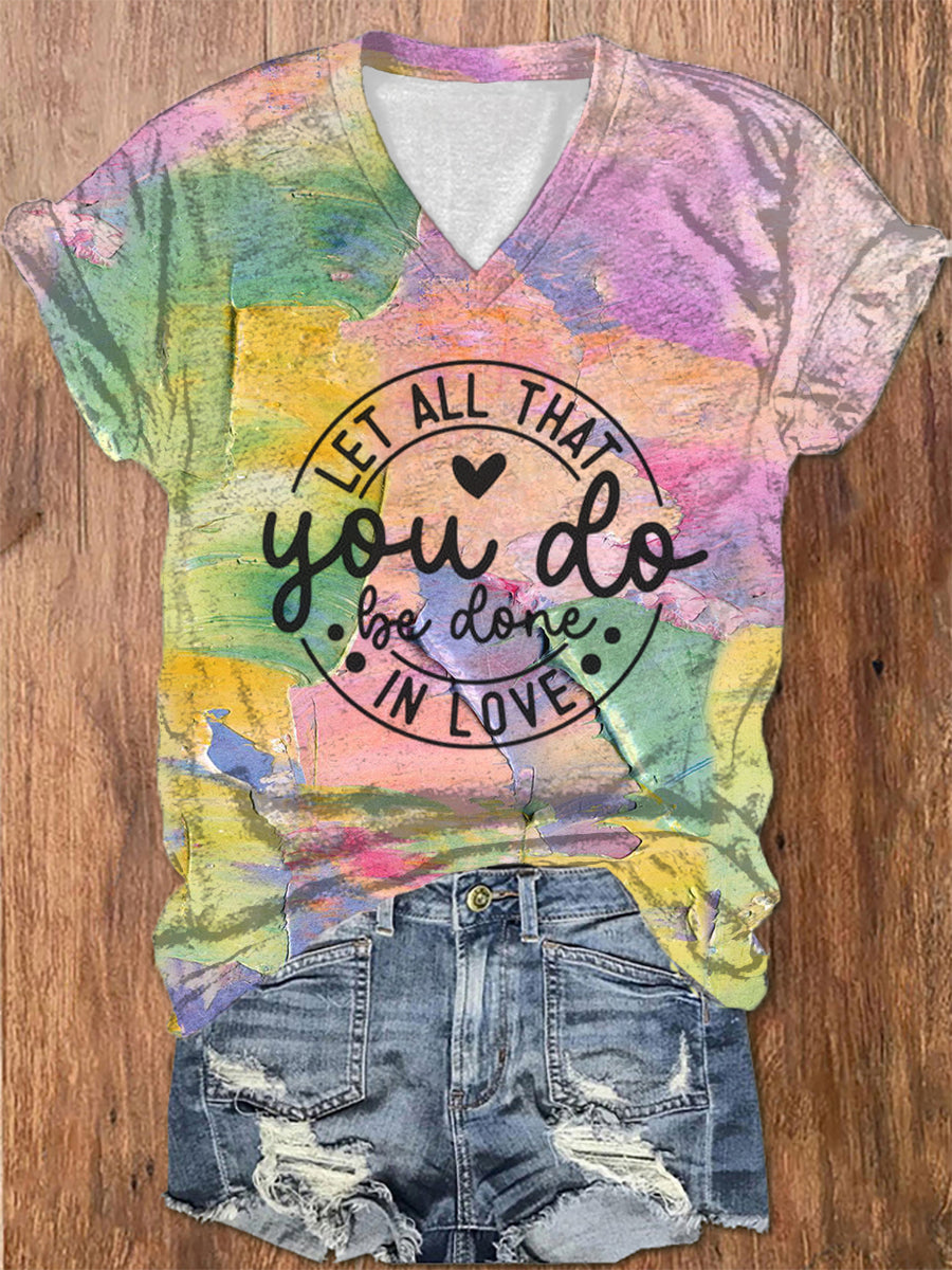 Women's Let All That You Do Be Done In Love Printed T-shirt