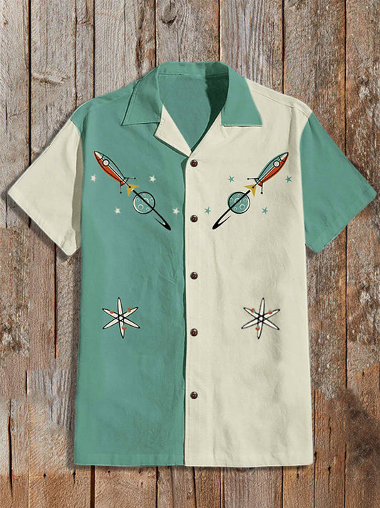 Men's Vintage Western Short Sleeve Shirt