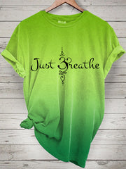 Women's Just Breathe Mental Health Matter Gradient Print Tee