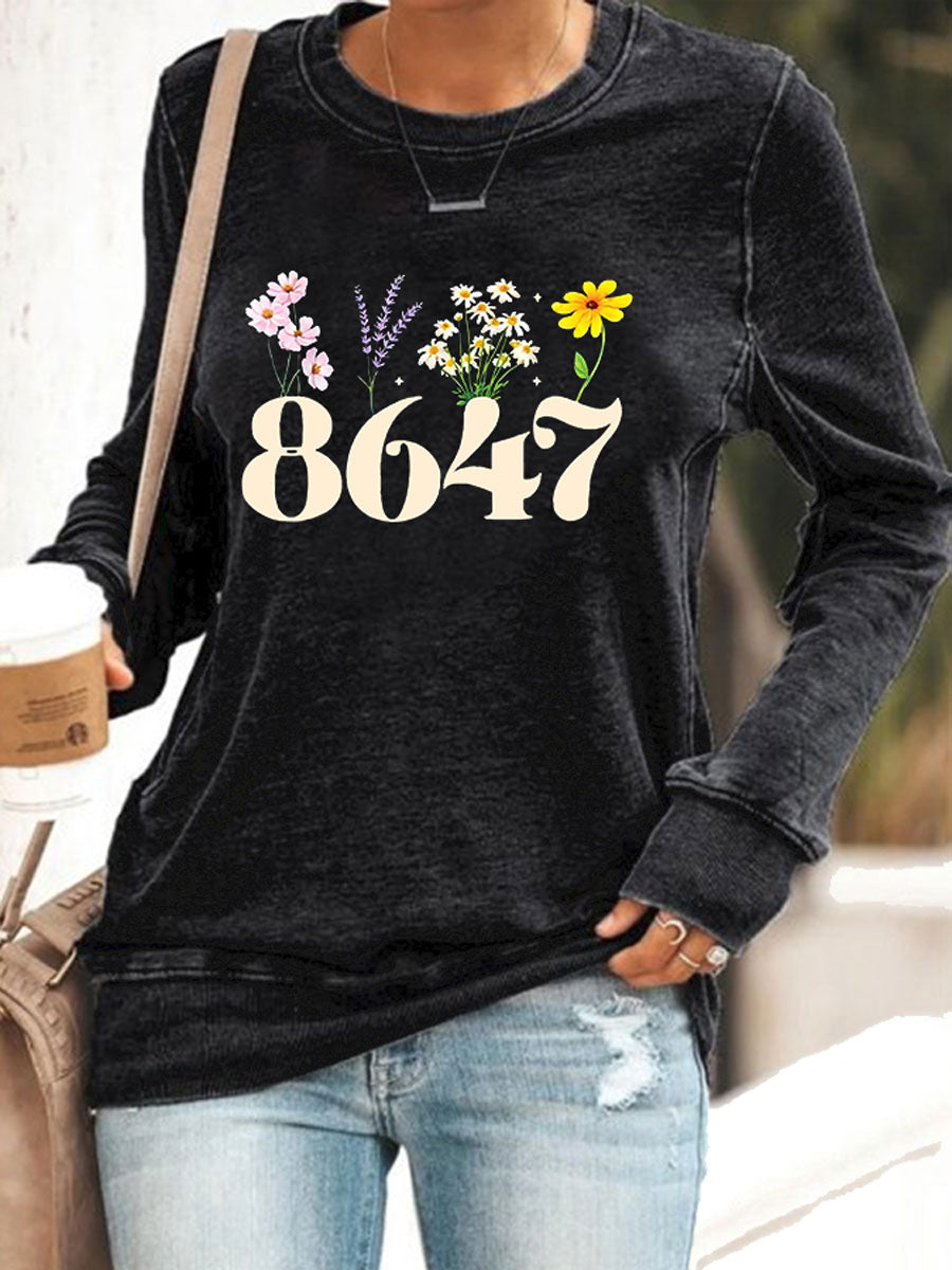 Women's 8647 Floral Print Sweatshirt