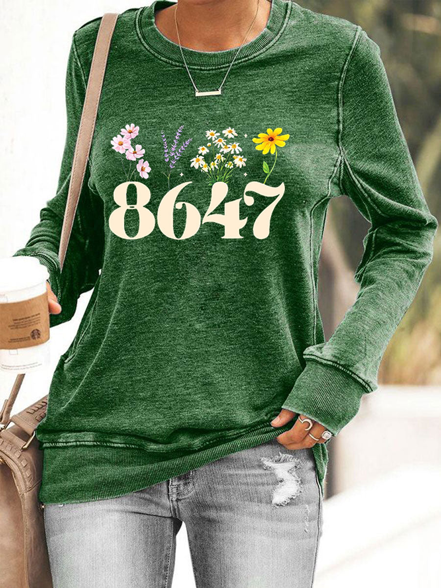 Women's 8647 Floral Print Sweatshirt