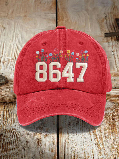 8647 floral hat