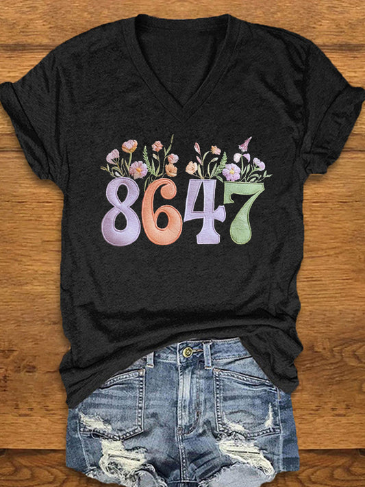 Women's 8647 floral print T-shirt