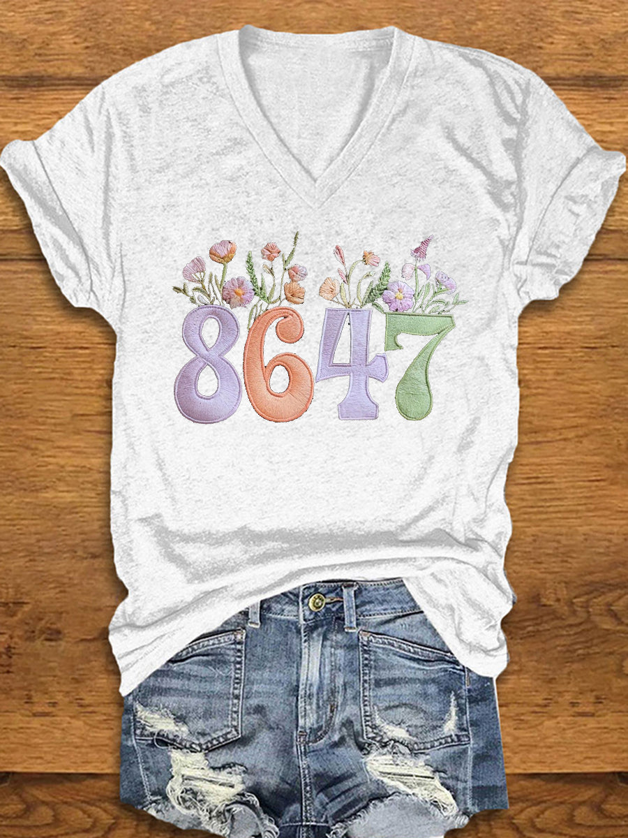 Women's 8647 floral print T-shirt