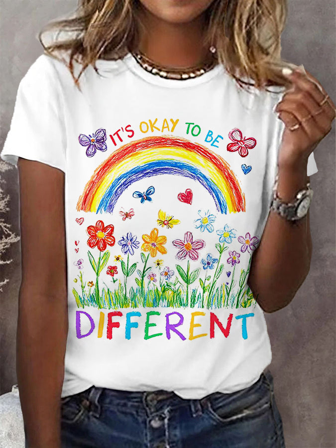 Women's It's Ok To Be Different Autism Awareness,Autism Mama,Autism Supporter Tee