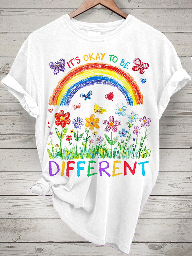 Women's It's Ok To Be Different Autism Awareness,Autism Mama,Autism Supporter Tee