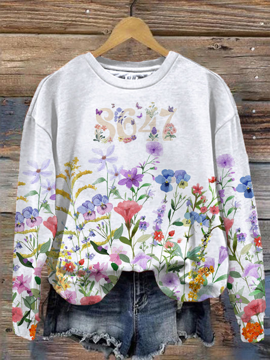 Women's 8647 Floral Print Sweatshirt