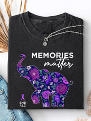 Unisex End Alzheimers Elephant Memories Matter Alzheimers Awareness T Shirt