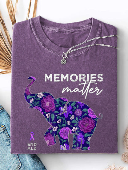 Unisex End Alzheimers Elephant Memories Matter Alzheimers Awareness T Shirt