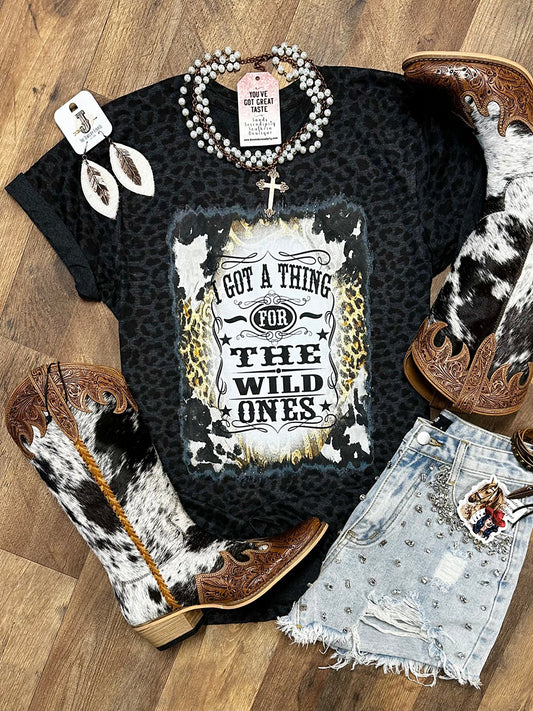 Women's Leopard I Got A Thing For The Wild Ones Printed T-shirt