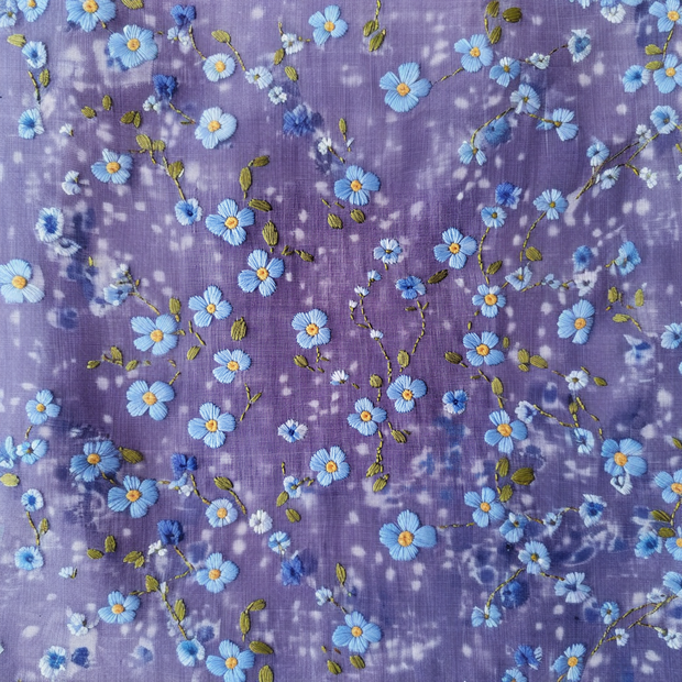 Women's Purple Forget Me Not Print Alzheimer's Awareness Dress