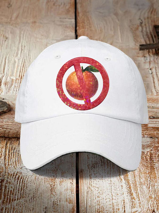 No Orange Print Hat