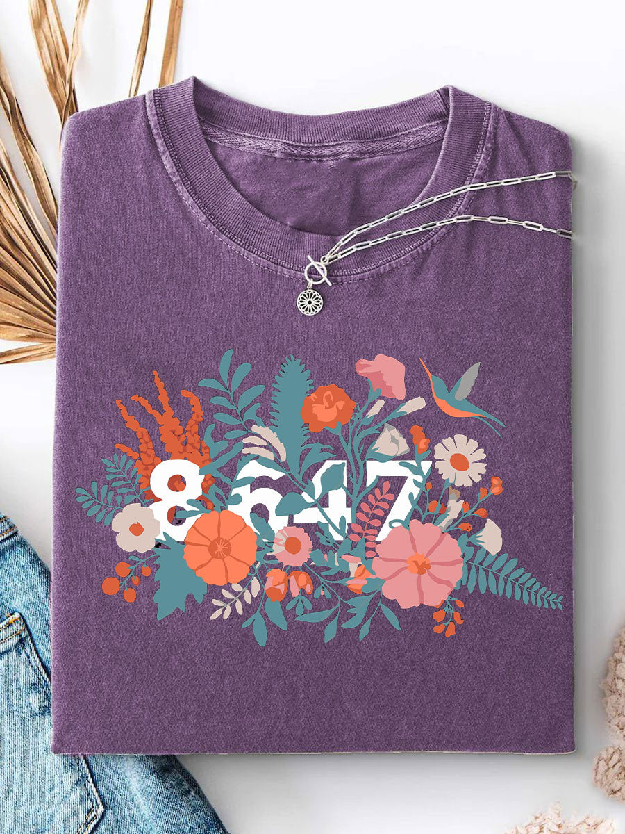 Women's 8647 Floral Print Casual T-shirt