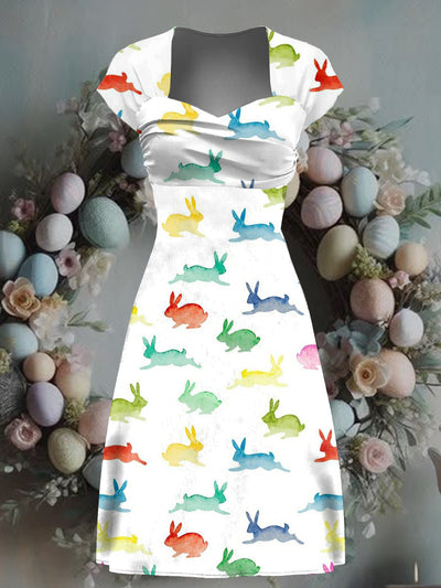 Women's Easter Bunny Print Dress