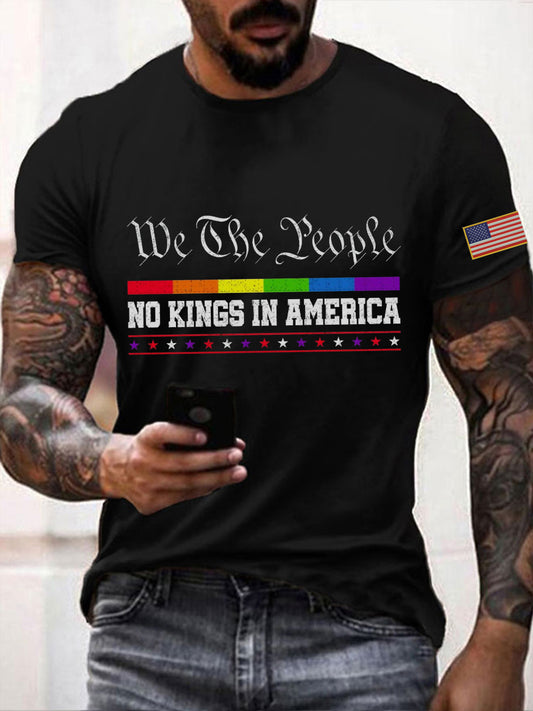 Men's 'We The People No Kings in America' Print T-Shirt