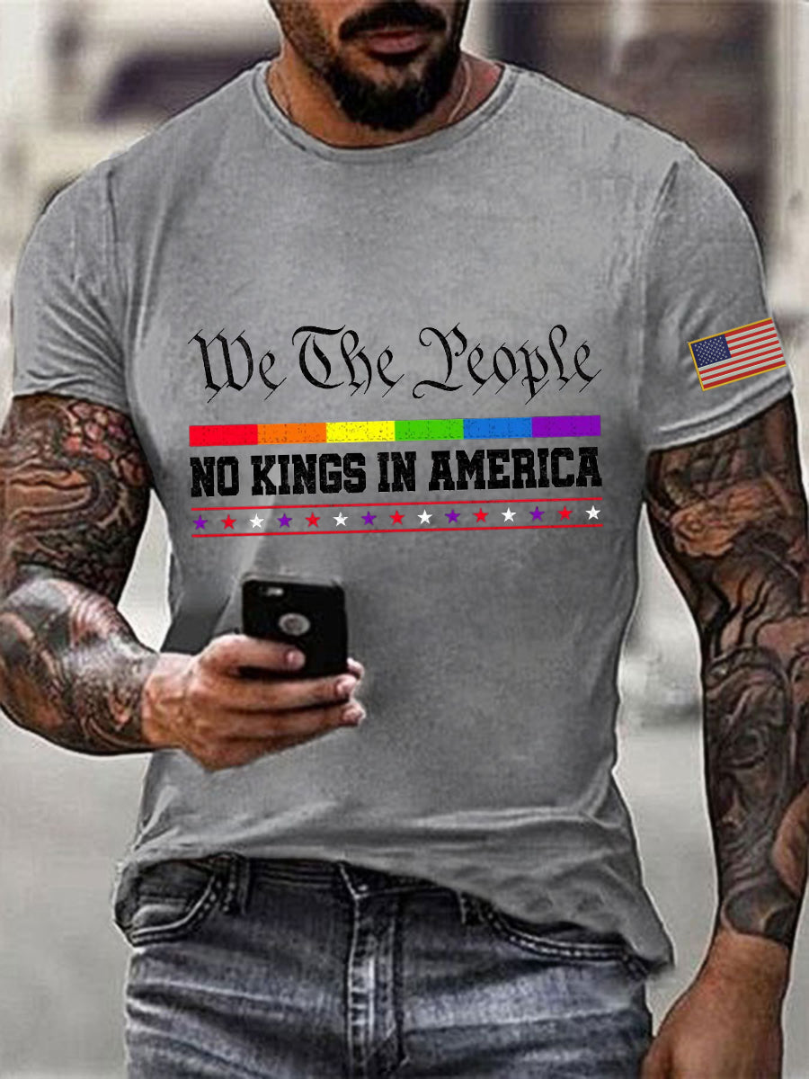 Men's 'We The People No Kings in America' Print T-Shirt