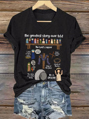 Women's Easter Jesus Risen Story Printed T-shirt