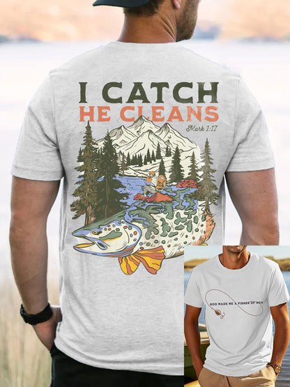 Men's Faith I Catch He Clean Fishing Lover T-Shirt