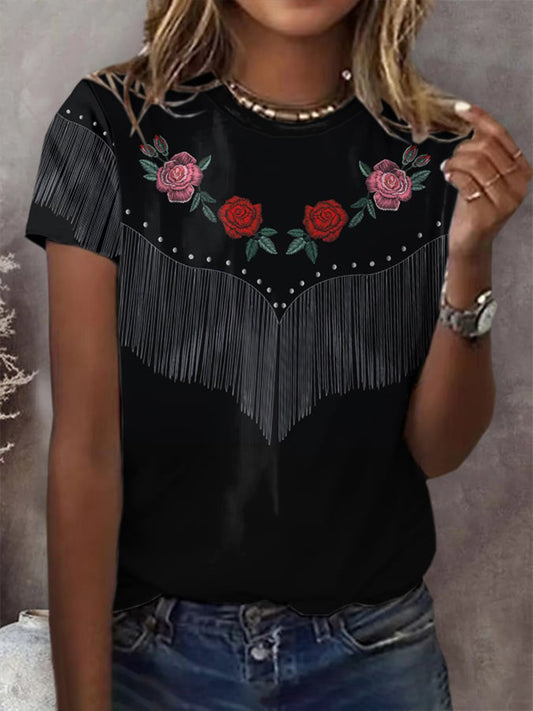 Women's Western Print T-Shirt