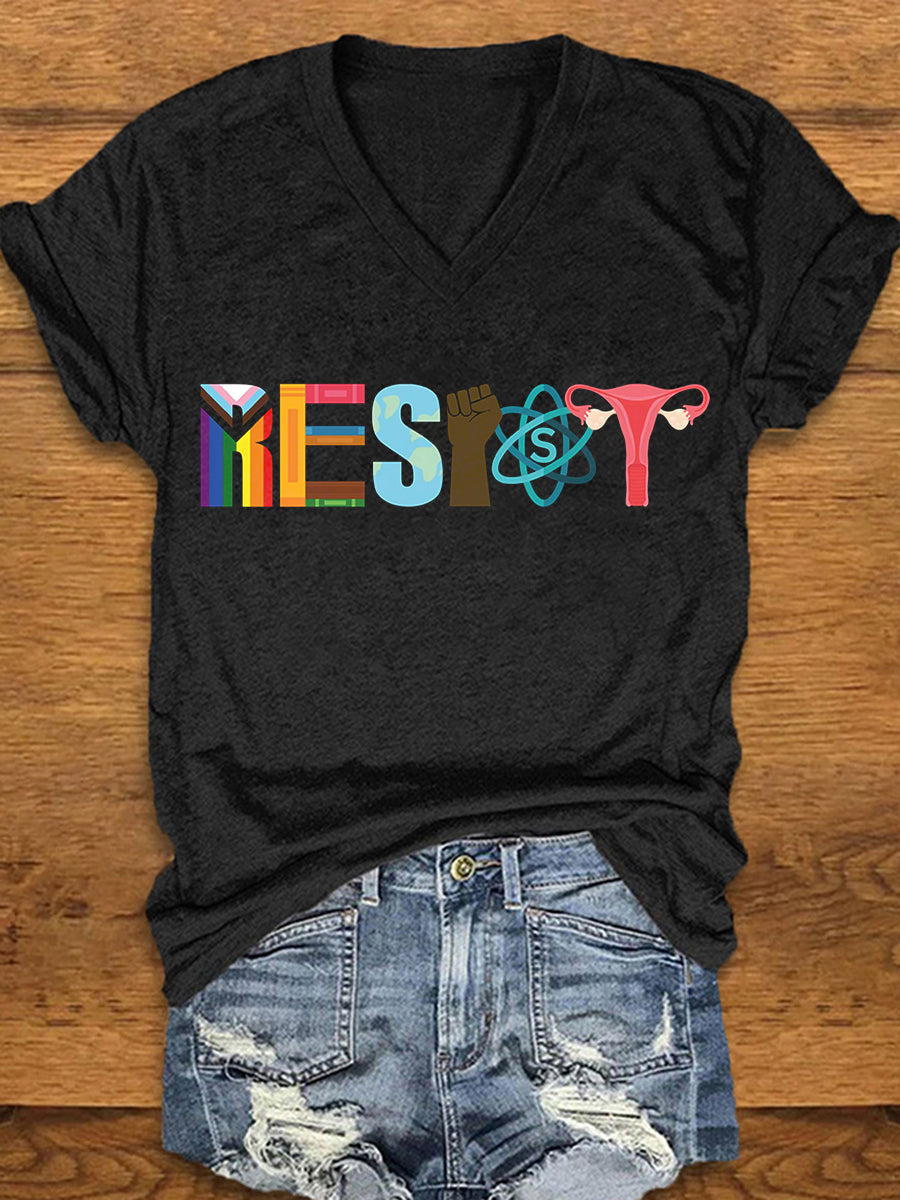 Women's resist printed T-shirt