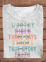 Women's Easter Faith A True Stroy Printed T-shirt