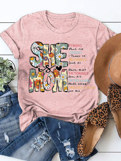 Women's Mother's Day She Is Mom Printed T-shirt